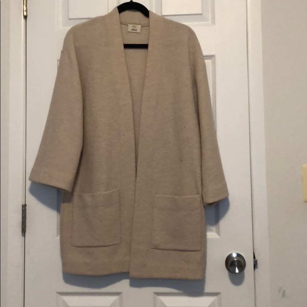 Wilfred cream color 100% wool cardigan